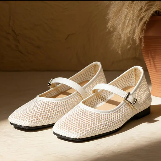 Mesh Mary Jane Flats