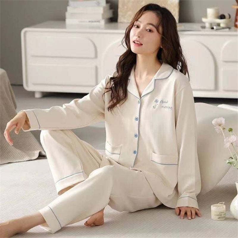 Women's Cotton Pajamas Can Be Worn Outside In Spring And Autumn