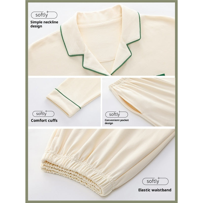 Women's Cotton Pajamas Can Be Worn Outside In Spring And Autumn