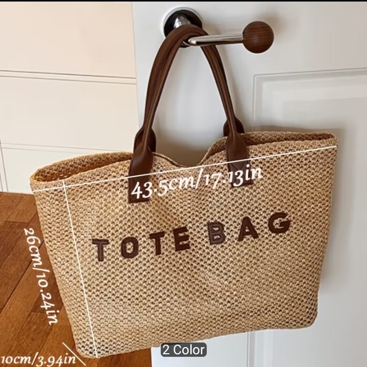 Woven Straw Tote Bag
