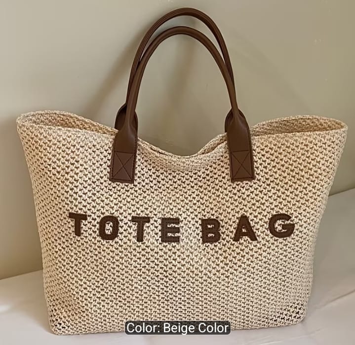 Woven Straw Tote Bag