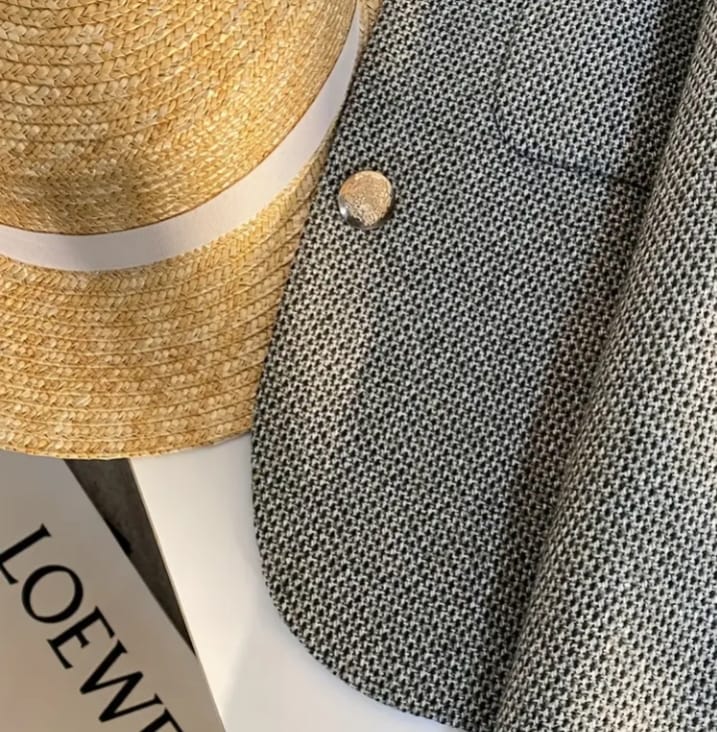 M&N Tweed Cropped Jacket – Gold Button Detail