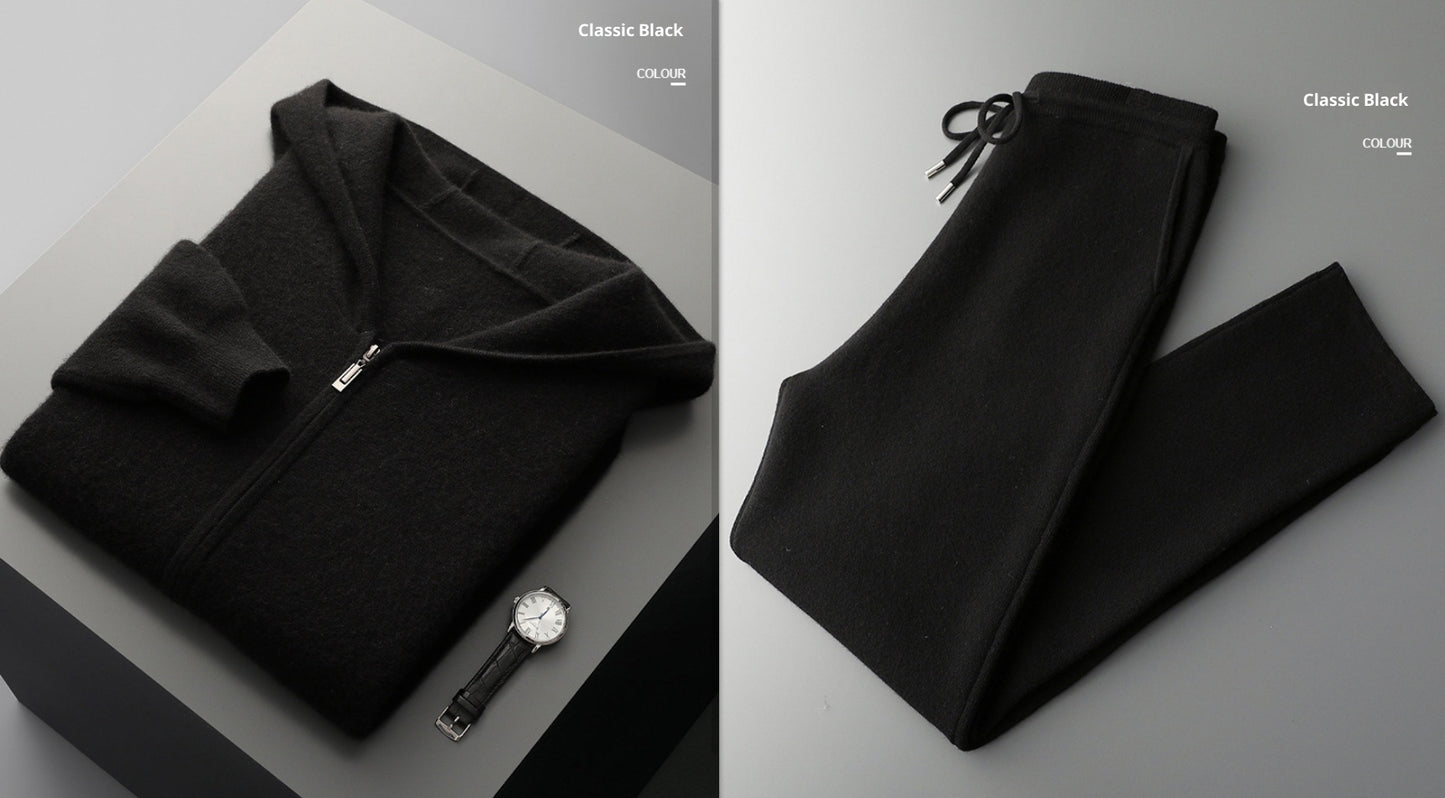 Men's Wool Coat Casual Pants Suit