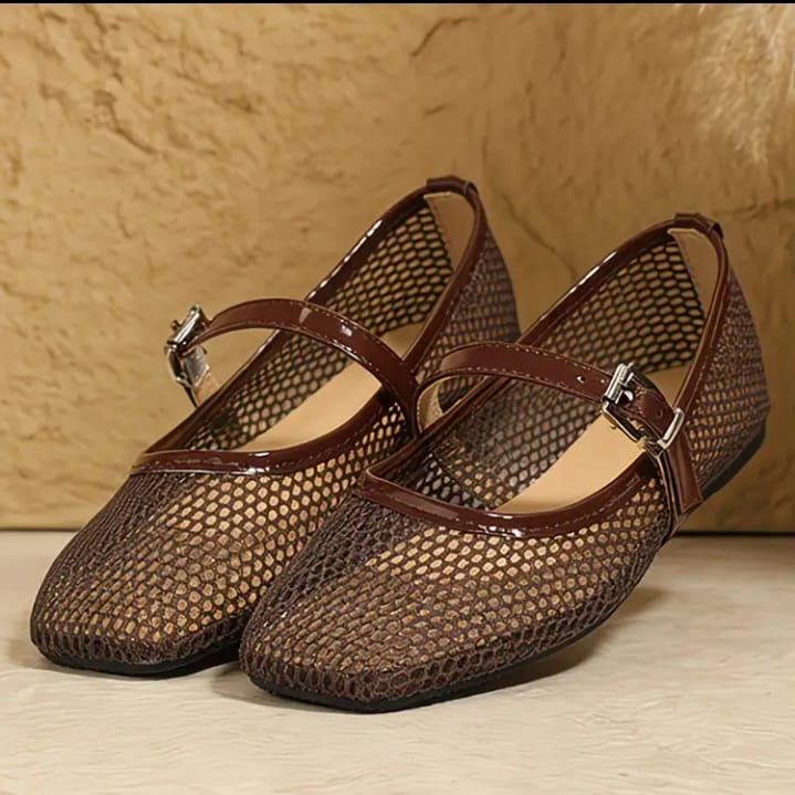 Mesh Mary Jane Flats