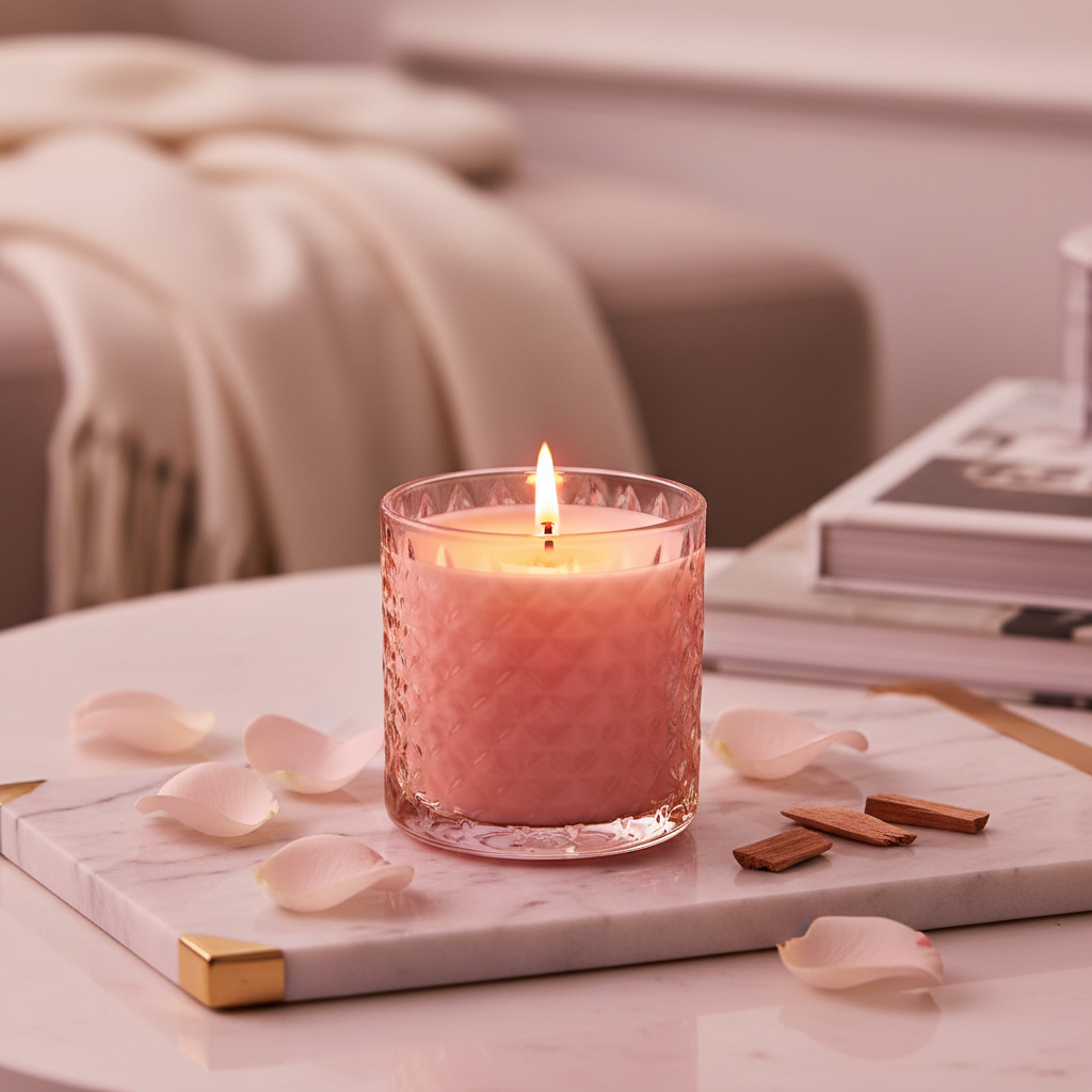 Rose & Sandalwood Candle - Lifestyle
