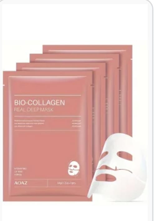 BIO-COLLAGEN Real Deep Mask -Hydrating, Pore Minimizing & Firming 34ml. 5 pcs