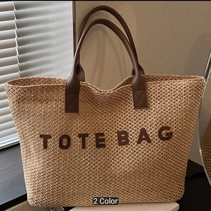 Woven Straw Tote Bag
