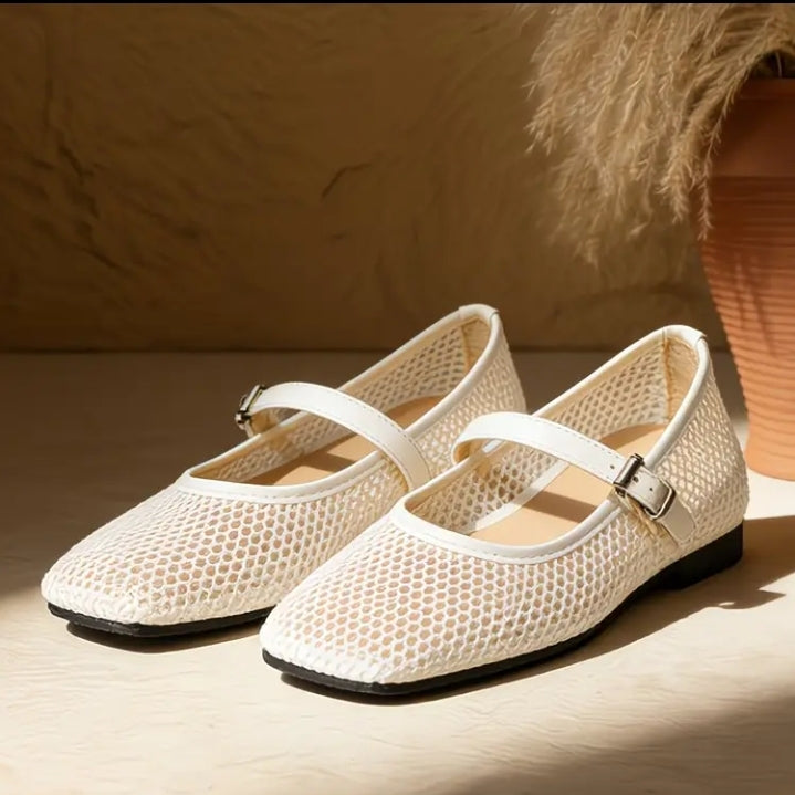 Mesh Mary Jane Flats