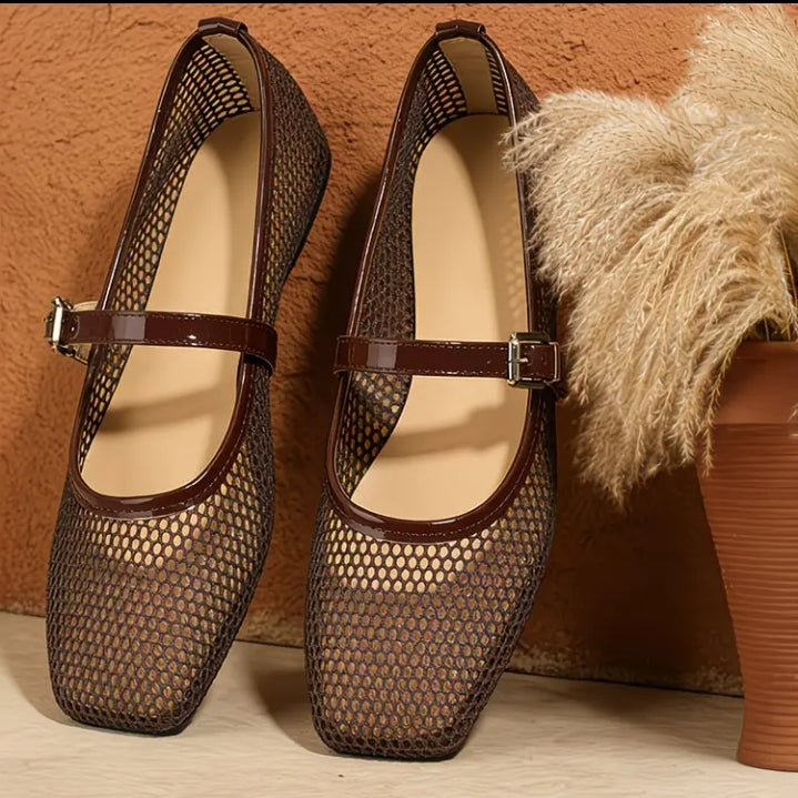 Mesh Mary Jane Flats